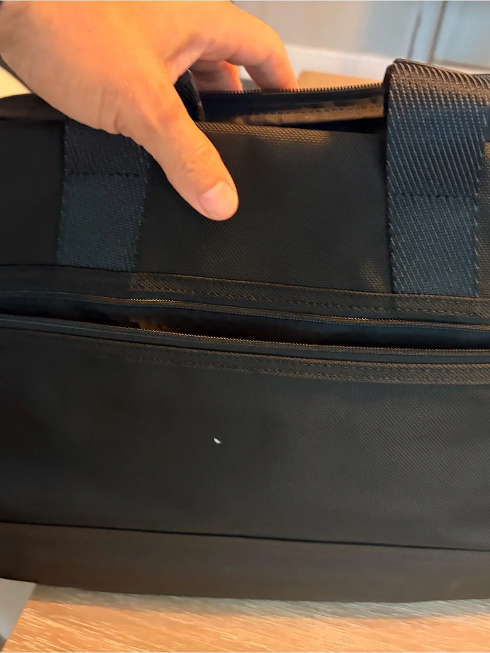 Tumi Black Nylon Messenger Crossbody Bag